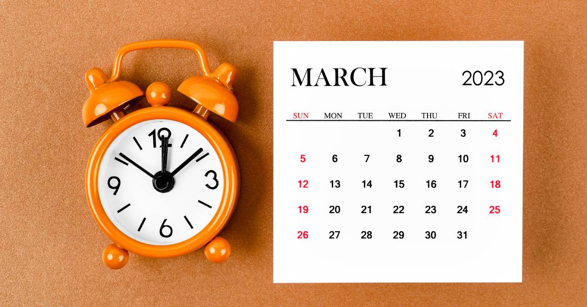 koledar poročanja za marec 2023